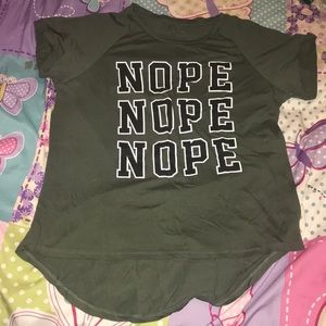 Dark green nope shirt